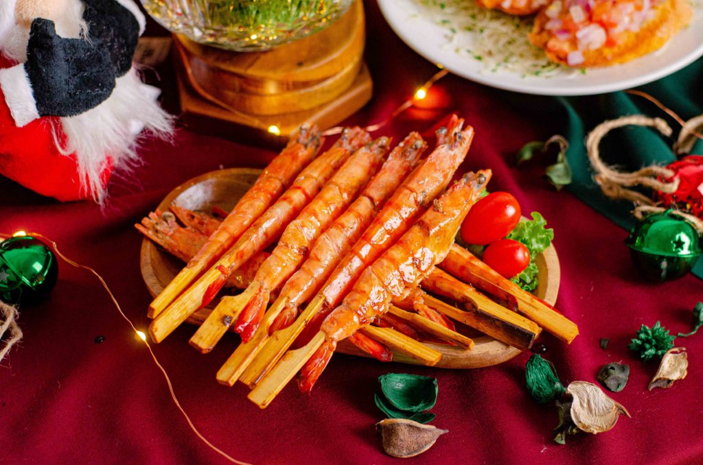 tiger prawn skewer