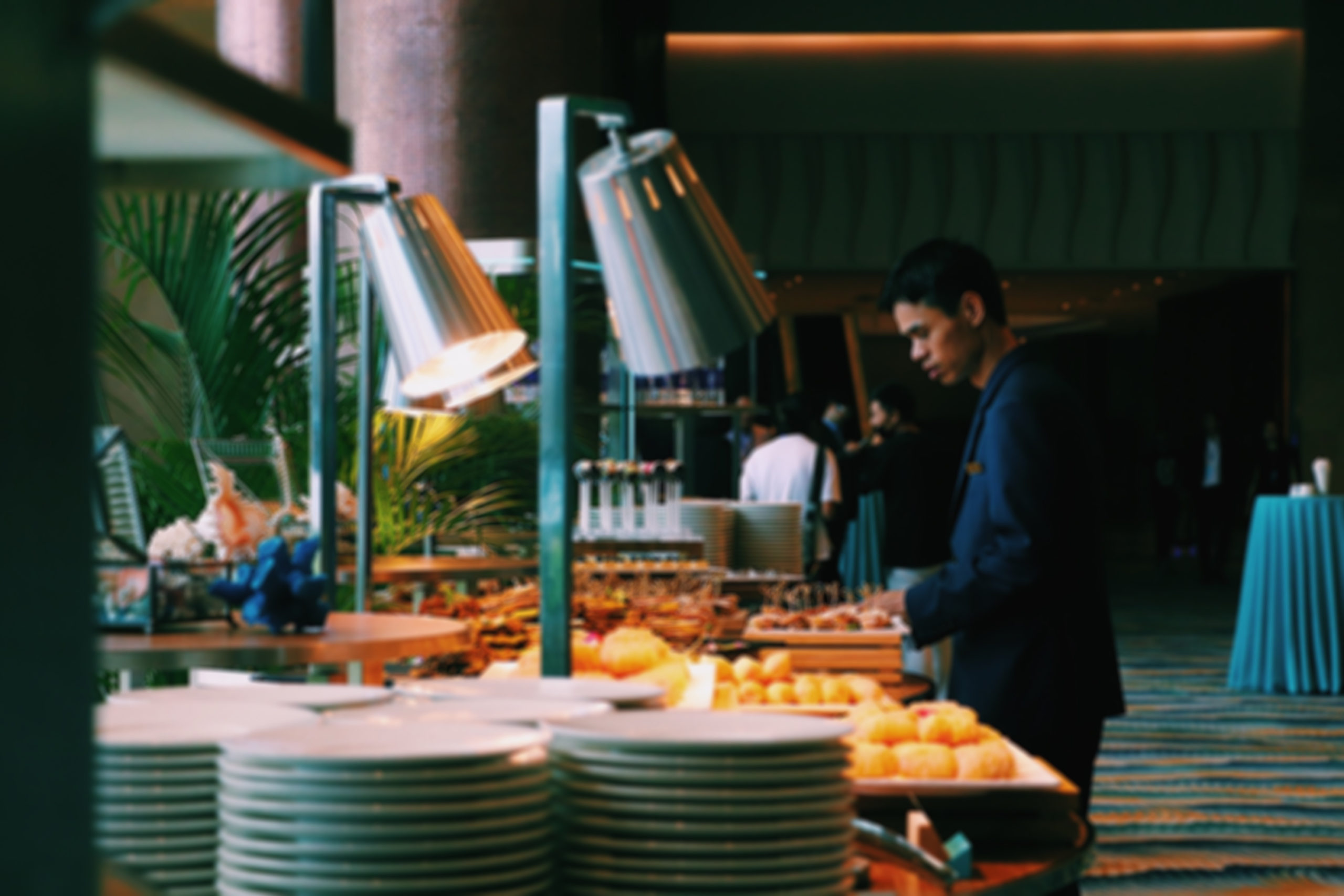 catering service dark elegant lighting