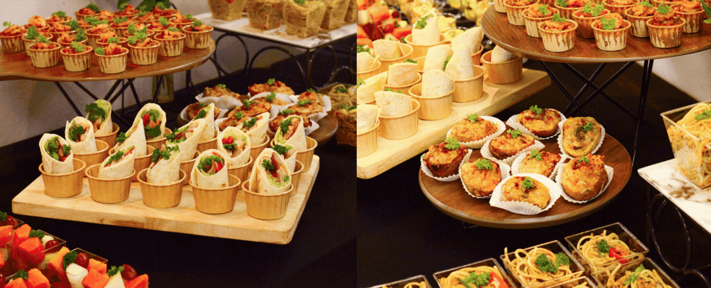 Catering dessert and wraps in cups by idocatering
