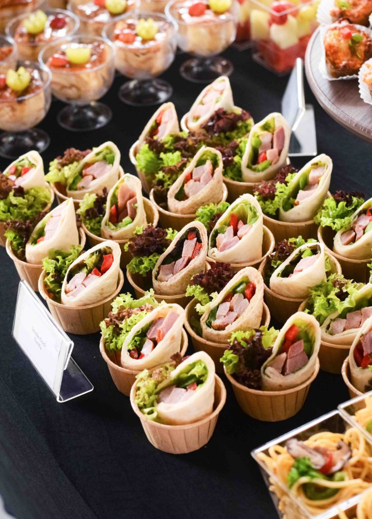 Smoke Duck Tortilla wraps in cup for a catering event by idocatering 1